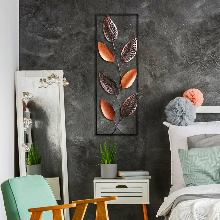 Wallity Leaf 3 Escultura de pared de metal multicolor